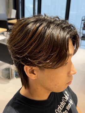 エデアンルクラ 下通(EDEAN Leclat) 熊本 流れる縮毛矯正 縮毛矯正  センター分け MEN'S HAIR