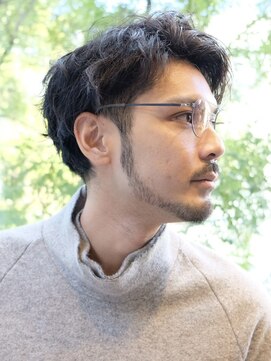 インセプション 銀座(INCEPTION) センターパート/スペインカールニュアンスパーマ/ダークアッシュ