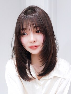 アルバム 池袋(ALBUM) 顔周りレイヤーおくれ毛ロング前髪カット韓国ヘア_F20780