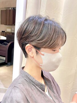 フェイス 石川町 (FACE) 大人丸みショート×ナチュラルハイライト前髪なし30代40代