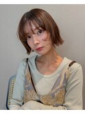前髪ありレイヤーボブ/ピンクベージュ