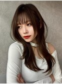ワンホンレイヤー/透明感ベージュ/韓国レイヤー/オリーブカラー