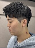 刈り上げアップバングスパイキーショートパーマスパイラルパーマ