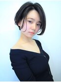 【morio池袋】可愛い前髪長めの黒髪ショート♪