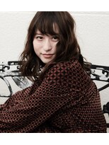 ヘアメイク パッセージノエ 浜田山店(Passage noe)&nbsp;ダブルバングブラウンフェザーロング