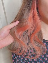 サロウィン 表参道(SALOWIN)&nbsp;シアーミルクティー×オレンジベージュ　インナーカラー　表参道