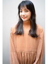 マグノリア オモテサンドウ(MAGNOLiA Omotesando)&nbsp;うぶ後毛が可愛いニュアンススクエア黒髪ロング