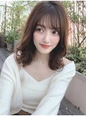 Silk-lei吉祥寺大人かわいいカーキグレージュフェザーバング20代
