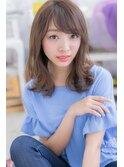 前髪カール斜めバング美シルエットニュアンスカラーくびれヘアa1