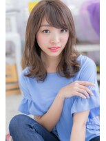 ミック ヘアアンドメイク アップ 駒込店(miq Hair&Make up)&nbsp;前髪カール斜めバング美シルエットニュアンスカラーくびれヘアa1
