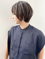 オーソ(AUTHO) 前髪/ショートヘア/斜めバング/グレージュカラー/丸型　l