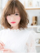 モッズヘア 越谷(mod's hair) ことりベージュ斜めバングくせ毛風大人ボブc5越谷20代30代40代