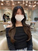 韓国レイヤーカット顔周りくびれシアーカラー髪質改善