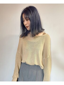 タロ(TALO) 【TALO】切りっぱなしミディアム×ネイビーグレー