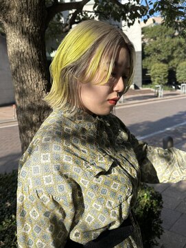 ルーイ(LOUIE) white gray × lime green