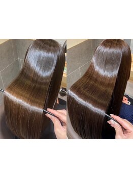 プレミアム美髪縮毛矯正で理想的なストレートと艶髪を実現☆巻ける縮毛矯正でスタイリングも楽しめます◎