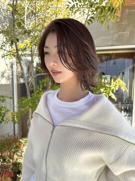 美容室 ビ フェスカ(B FESCA) かきあげボブ/ピンクベージュ/30代20代40代/アイリス