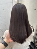 韓国顔まわりレイヤーカットグレージュオリーブベージュブラウン