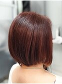 30代40代50代60代ショートボブ白髪ぼかしピンク系ブリーチ無し