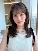 アフロート エル 大阪(AFLOAT L) 暗髪で出せるこなれ感!フェイスレイヤー×ナチュラルセミロング