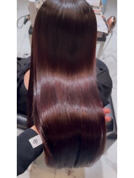 圧倒的艶感◎ボルドーカラー×髪質改善ストレート【同日施術】
