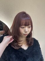 ジーナ センター北(Zina)&nbsp;ミディアムハイレイヤー×ピンクベージュ