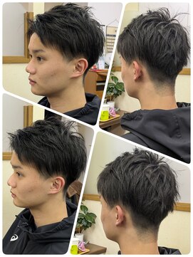 クリア 美容室 短髪カットの爽やかスタイル☆アップバング