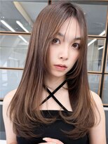 オルクドゥ(Orque deux) ブリーチなしカラー◎大人可愛いレイヤーカット透明感ベージュ