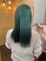 ヘアースペースブルーム プリュス 石橋店(HAIR SPACE BLOOM plus) 石橋阪大前/ターコイズグリーンカラー/ケアブリーチ/髪質改善