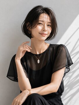 アッシュ 学芸大学店(Ash) グラボブ/大人女性/ナチュラルブラウン/脱白髪染め/白髪ぼかし
