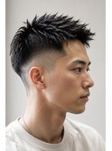 スパイキーショートルーズショートメンズカット短髪束感