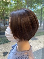 サロンドユー ベルポート本店(SALON DE U)&nbsp;ナチュラルストレートパーマ×ボブカット×ショコラアッシュ