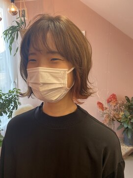 オギノ(ogino) 秋brown×インナーカラーピンク