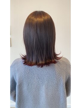 美容室 シェイプ 条里店 【低ダメージ裾カラー】バイオレットピーチ