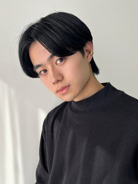 シスタ(SISTA) 【SiSTA】田中黒髪束感前下がりセンターパートツーブロック