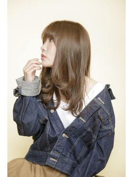 ルルディ バイ アフロディーテ銀座(luludi by APHRODITE) 黒髪/グレーベージュ/レイヤーロング/前髪パーマ/銀座