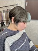 ショート/丸みショート/インナーカラー/ケアブリーチ