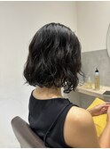 【RYOHEI】コテ巻き風パーマ_大人ボブ_黒髪ボブ_横浜美容室