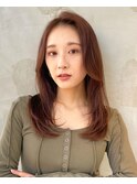 韓国レイヤー 顔周りレイヤーカット ブリーチなしイルミナカラー