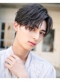 ワックスなしナチュラルシースルーセンターパートフェザーパーマ