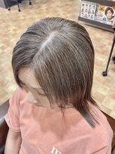 アイニ 河内小阪店(aini) 白髪ぼかしカラー白髪ぼかしハイライト大人ショート30、40、50代
