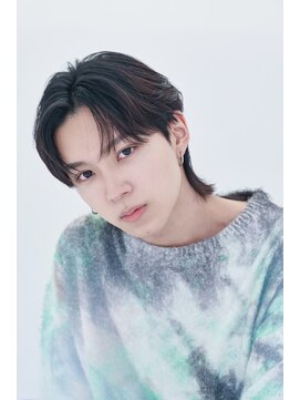 アズ ワン(AS ONE) 韓国ヘアコンマバング韓国マッシュセンターパートフェザーパーマ