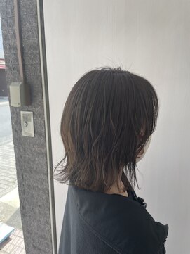 コレロ ヘアー(KORERO hair) 透け感ブラウン×外ハネくびれレイヤーボブ