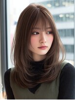 ダル 渋谷/表参道(DAL.)&nbsp;ミディアムレイヤーハッシュカットダークブラウンシャギーカット