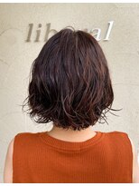 リベラル(liberal)&nbsp;諏訪葵 フレンチガーリー 大人ボブパーマ ピンクアッシュ 40代