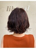 諏訪葵 フレンチガーリー 大人ボブパーマ ピンクアッシュ 40代