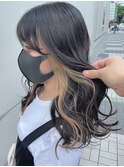 【インナーカラー】濃密グレー+ベージュ 可愛いヘアサロンLilme