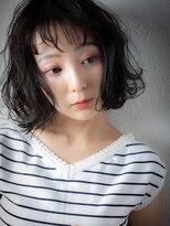 カバーヘア イヴ 戸頭店(COVER HAIR EVE)&nbsp;黒髪アッシュブラックくせ毛風小顔外ハネボブw戸頭20代30代40代