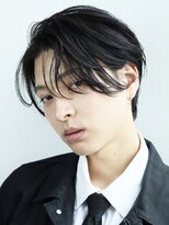 韓国ヘアカルマパーマ韓国マッシュセンターパート黒髪ウルフ