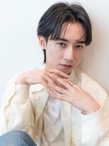 ハバナ 渋谷(HAVANA)&nbsp;メンズ波巻きセンターパート韓国風黒髪ツーブロックマッシュ